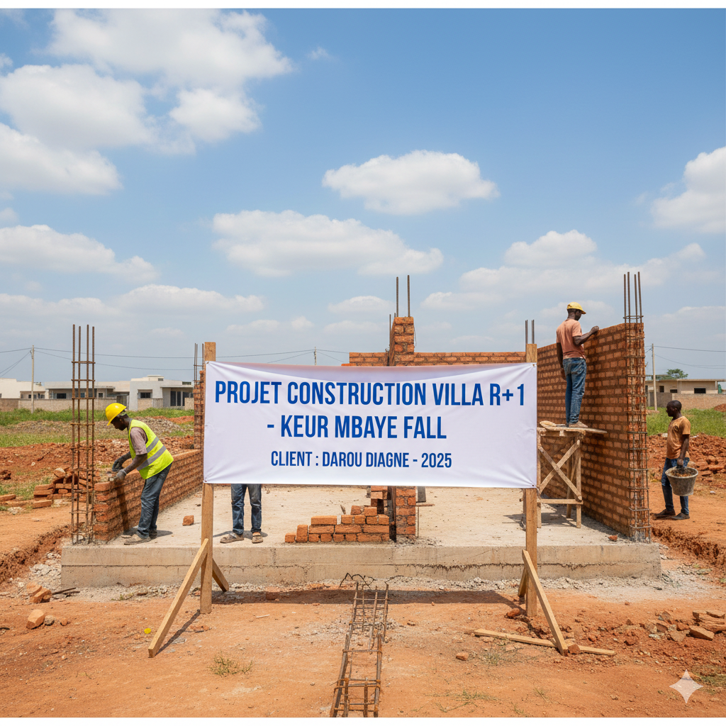 Construction Batiment R+1 Keur Mbaye Fall